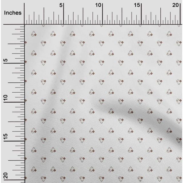 oneOone Polyester Lycra Light Brown Fabric Diamond Shape Small Sewing Craft Projects Fabric Prints by Yard 56 Inch Wide