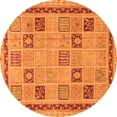 thumbnail image 1 of Ahgly Company Indoor Round Oriental Orange Modern Area Rugs, 7' Round, 1 of 4