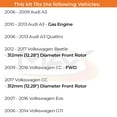 thumbnail image 2 of Max Advanced Brakes - Brake Kit for 2005-2018 VW Jetta w/12.28" Dia Fr Rotor Beetle Passat 2.0L Audi A3/A3 Quattro Front Replacement Geomet Coated Disc Brake Rotors and Ceramic Brake Pads, 2 of 9