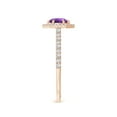 thumbnail image 3 of ANGARA Natural Round Amethyst Ring with Hexagonal Diamond Halo in 14K Rose Gold for Women (Size-5mm) | February Birthstone, Birthday, Anniversary, Jewelry Gift for Women | Natural Amethyst Ring, 3 of 9