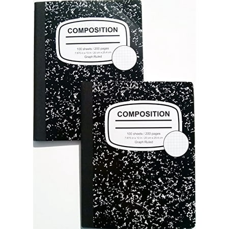 graph paper composition book 5 squares per inch 2 book set