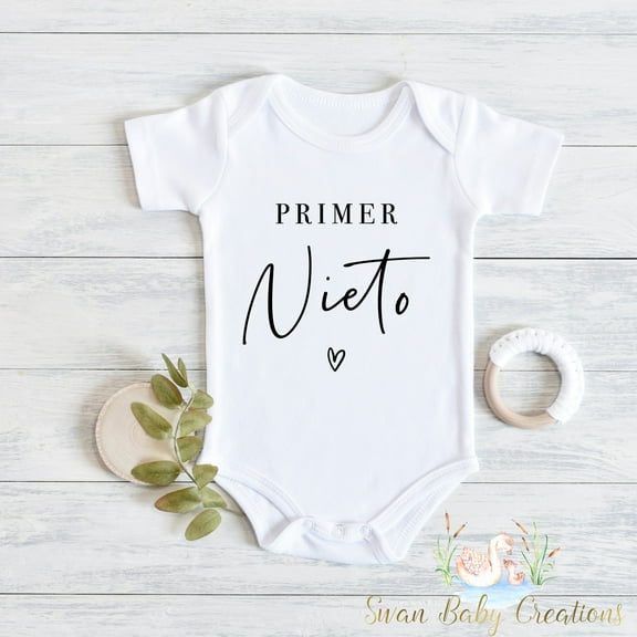 First Grandchild Spanish, Primer Nieto, Pregnancy Announcement For Grandparents, Spanish Baby Announcement , Grandparent Reveal Cute And Cool Baby Bodysuit, Baby Bodysuit Lat 4424