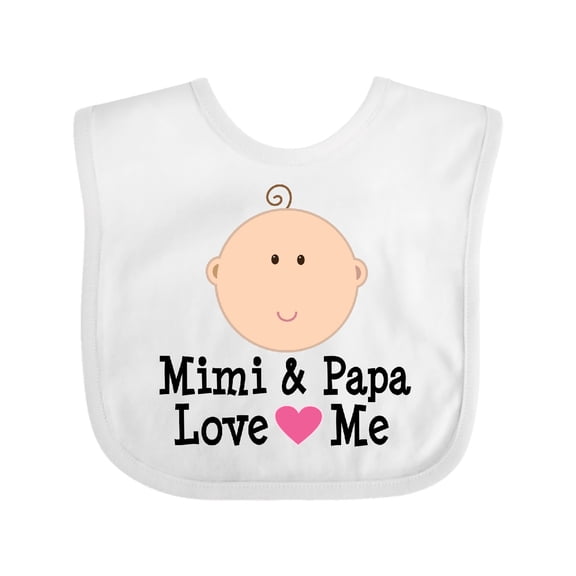 Inktastic Mimi and Papa Love Me Baby Girl Girls Baby Bib