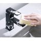 thumbnail image 4 of ZHAOCHENG Grifo de baño ZTFORUS de acero inoxidable negro con manija cuadrada, mezclador de lavabo, agua fría y caliente, grifo de lavado de manos desmontable., 4 of 5