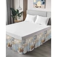 thumbnail image 4 of Retro Ocean Coral Bed Skirt California King Size 16" Drop Marine Life Starfish Watercolor Ruffled Wrap Around Bed Skirts Adjustable Elastic Bedskirt Dust Ruffle for California King Size Bed, 4 of 7
