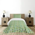 thumbnail image 4 of Ambesonne Plaid Quilted Bedspread Set 2 Pcs, Traditional Argyle Green, Twin Size, Multicolor, 4 of 5