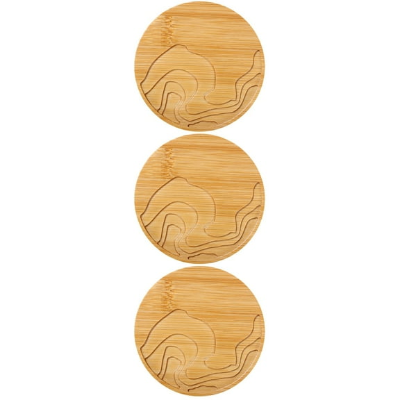 Raindrops 3pcs Heat Insulated Table Placemats Gradient Handmade Bamboo Coaster Creative Placemat Party Supplies (Style 1)