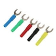 thumbnail image 1 of U Type Electrical Crimp Terminals, Red Copper Material Electrical Fork Spade Wire Connector 30V 4mm/0.2in Tail  for Electronic Applications for Multimeter, 1 of 7