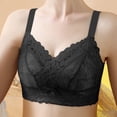 thumbnail image 2 of HNMKIU Wireless Bras Solid Color Lace Trim Bralette with Thin Straps Comfortable Design for Everyday Wear and Layering Bras for Women Black,40, 2 of 4