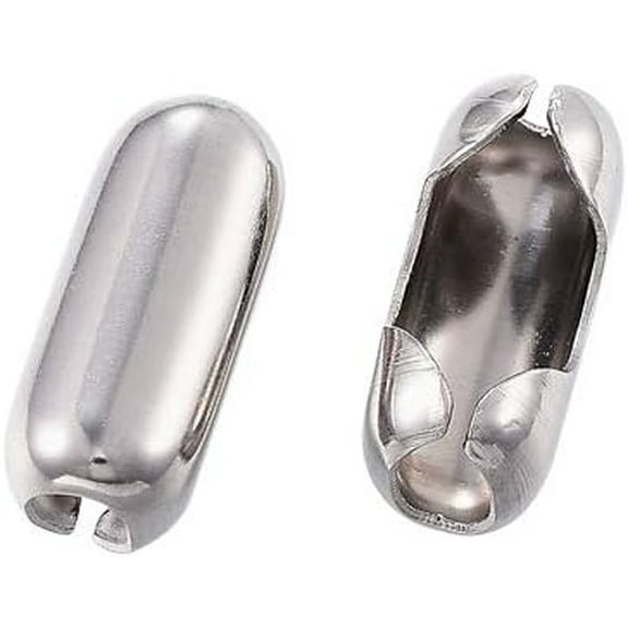 Tarnish Resistant 304 Stainless Steel Ball Chain Connectors Stainless Steel Color 13x6mm Hole: 2.5mm Fit for 4.5mm ball chain