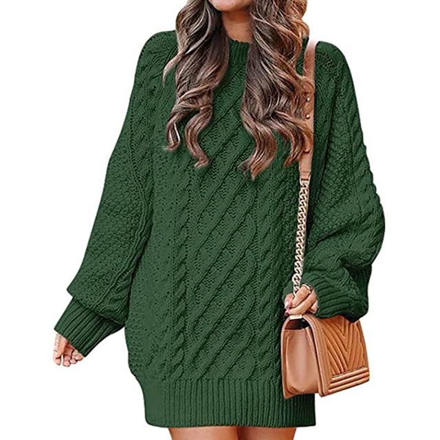 LinYooLi Women Sweater Tops Oversized Cable Knit Long Sleeve Ribbed Winter Sweater Tops Chunky Pullover Fall Tops