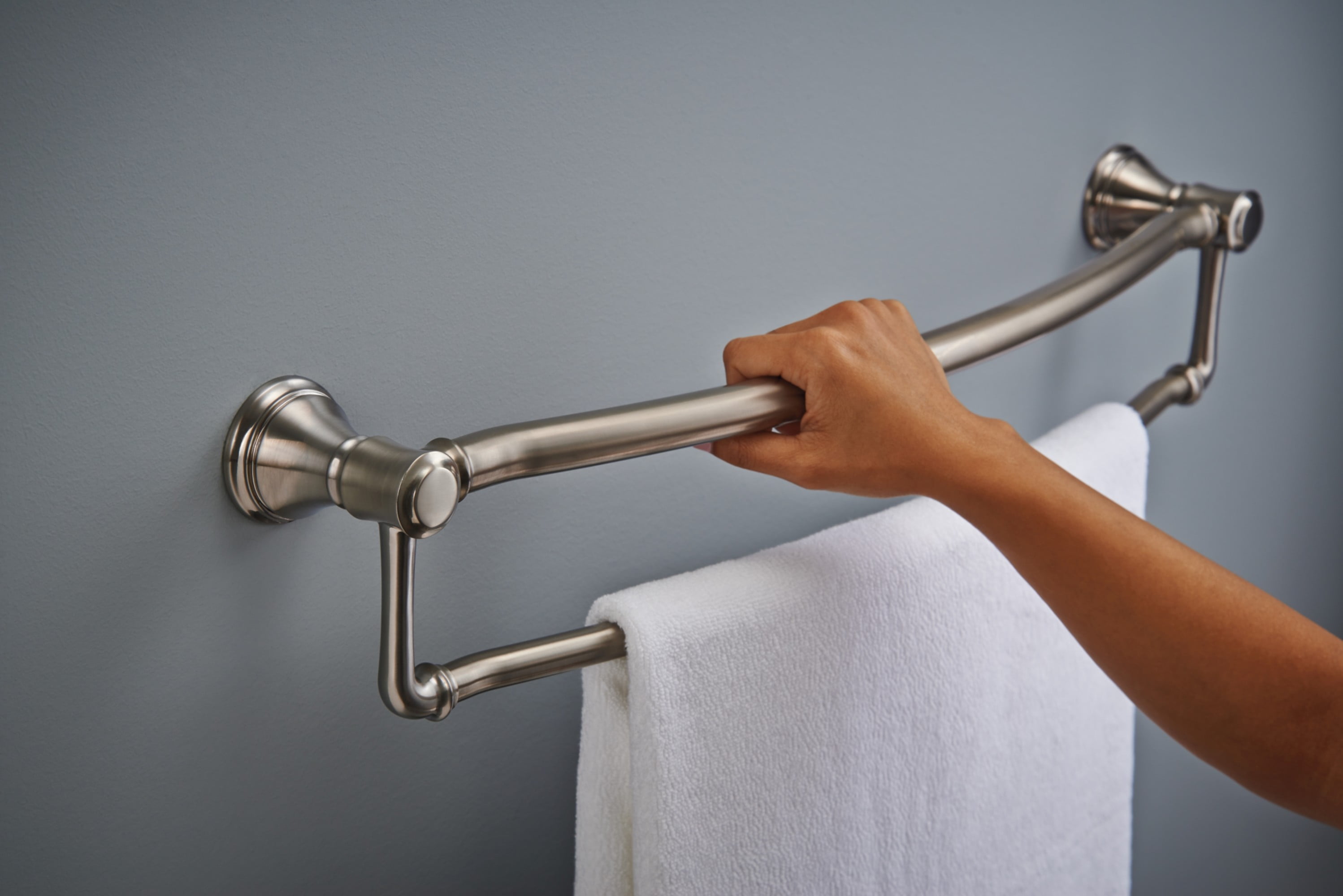 Delta BathSafety Traditional 24" Towel Bar with Assist Bar in Stainless