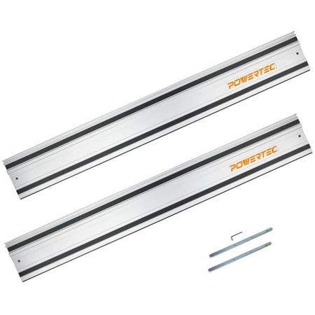 UPC: 0843441104049 | POWERTEC 71387 110  Guide Rail Joining Set for Makita or Festool Track Saws Includes 2×55  Aluminum Extruded Guided Rails and (2) Guide Rail Connectors for Woodworking Projects