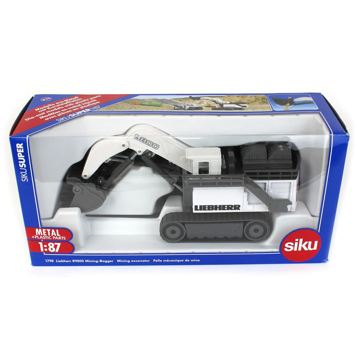 Liebherr R9800 Mining Excavator White and Gray 1/87 (HO) Diecast