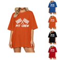 thumbnail image 1 of T-shirts pour Femmes Pit Crew 2026 Été à la Mode Manches Courtes Col Rond T-Shirts Graphiques Voiture de Course, 1 of 4