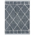 thumbnail image 2 of SAFAVIEH Pro Lux Ivy Geometric Fringe Shag Area Rug, Cream/Blue, 8' x 10', 2 of 9