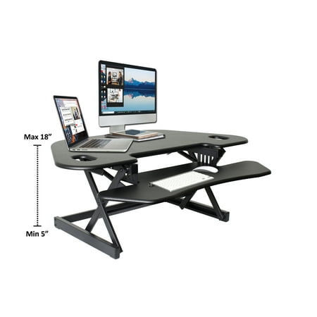Rocelco 46 Height Adjustable Corner Standing Desk Converter
