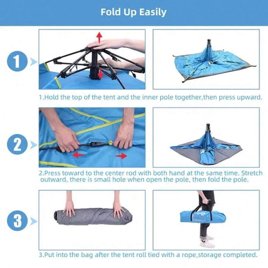3-4 Person Pop Up Tents Waterproof Windproof Instant Tent For Camping Hiking