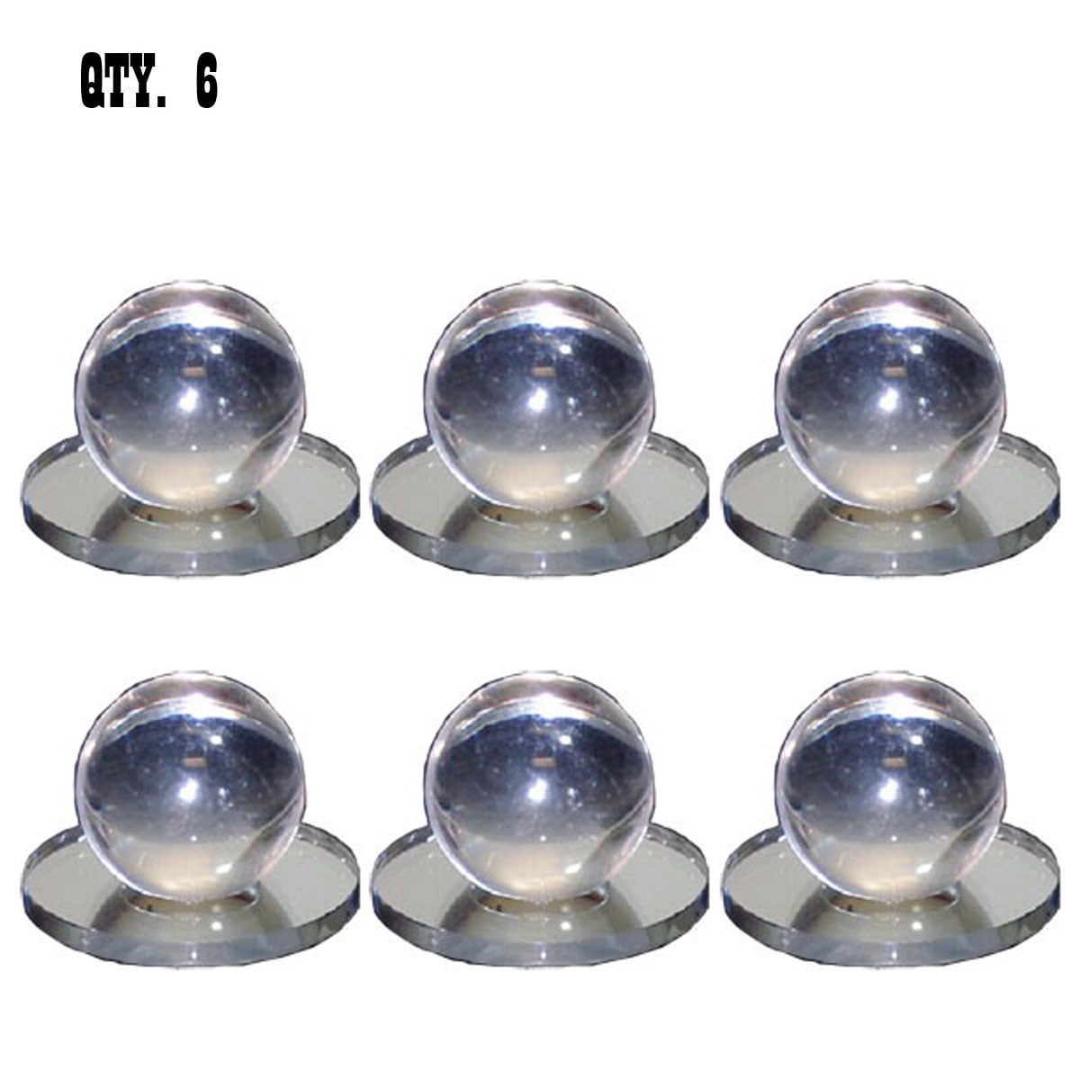 Clear Acrylic Small Ball StickOn Mirror Knobs Pack of 6 Walmart