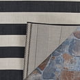 thumbnail image 3 of 6.5' x 9.5' Black and Ivory Striped Rectangular Outdoor Area Throw Rug, 3 of 4