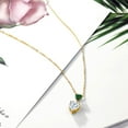 thumbnail image 5 of Gem Stone King 18K Yellow Gold Plated Silver Green Nano Emerald Pendant with Chain Set with Moissanite (2.30 Cttw), 5 of 5