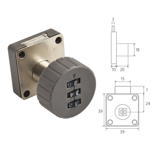 1pcs Drawer Code Lock 3 Digit Combination Password Box Lock Cam Code Lock Zinc Alloy For Mailbox Furniture Cabinet Door Hardware