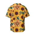 thumbnail image 6 of Lsque Bohemian Sunflower print Men's Cuban Collar Short Sleeve Shirt Summer Beachwear Casual Button Down Fashionable Vacation Leisure Shirt-Medium, 6 of 7