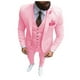 thumbnail image 2 of Nuevo traje rosa de 3 piezas para hombre, traje formal de negocios con solapa con muesca, esmoquin ajustado, chaqueta para padrino de boda (chaqueta + chaleco + pantalones), 2 of 5