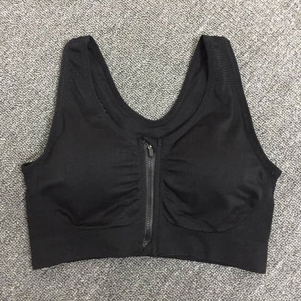Sujetador deportivo con cremallera frontal, profesional, a prueba de golpes, transpirable, inalámbrico, chaleco para correr, ropa interior deportiva de yoga para mujer