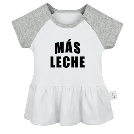 

Más Leche Funny Dresses For Baby Newborn Babies Skirts Infant Princess Dress 0-24M Kids Graphic Clothes (Gray Raglan Dresses 0-6 Months)