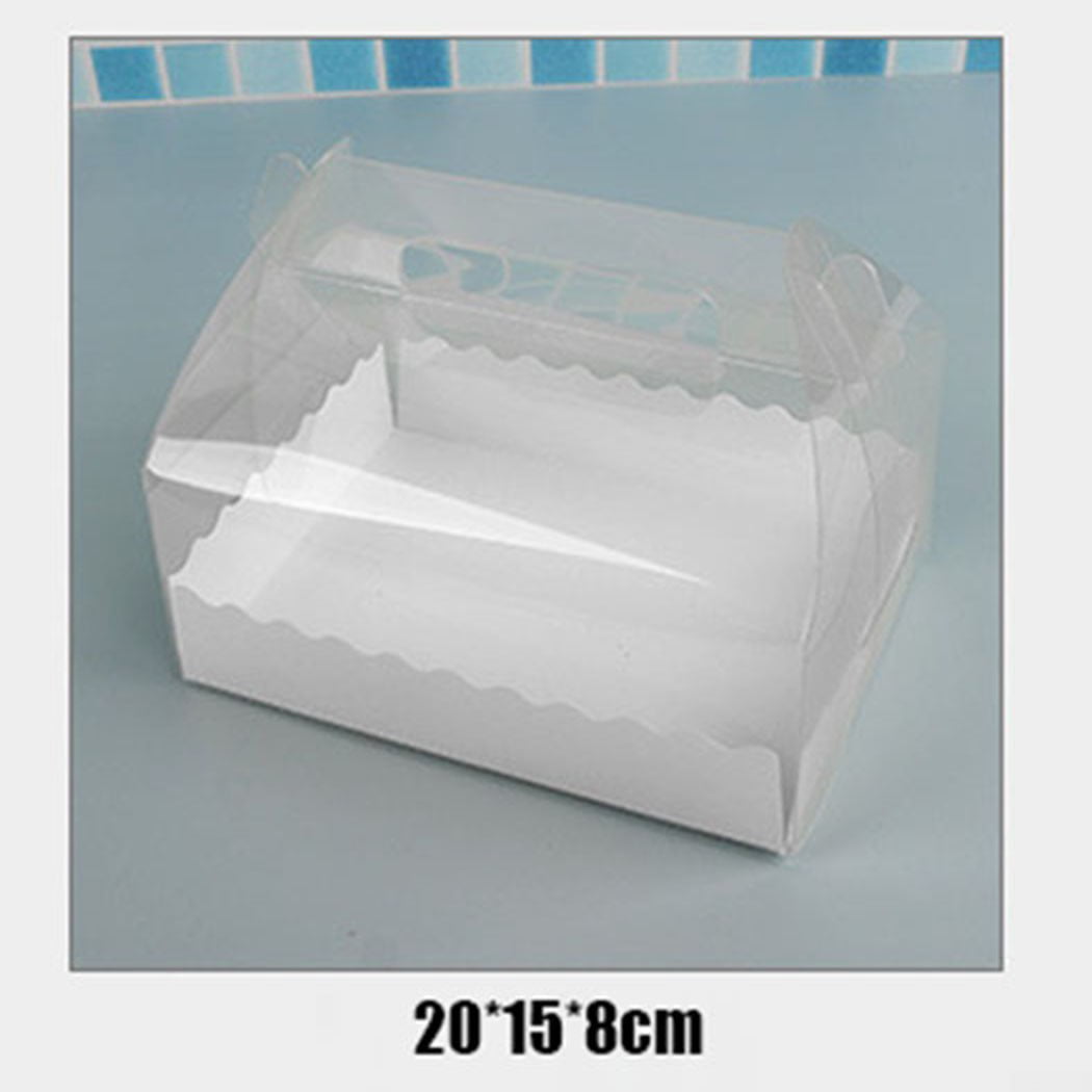 10Pcs DIY Vintage Kraft Paper Gifts Box Cake Candy Package with Clear PVC Window 