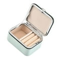 thumbnail image 5 of EHJRE PU Leather Jewelry Gift Box Storage Case Pendant Ears Trinket Organizer Light Green, 5 of 9