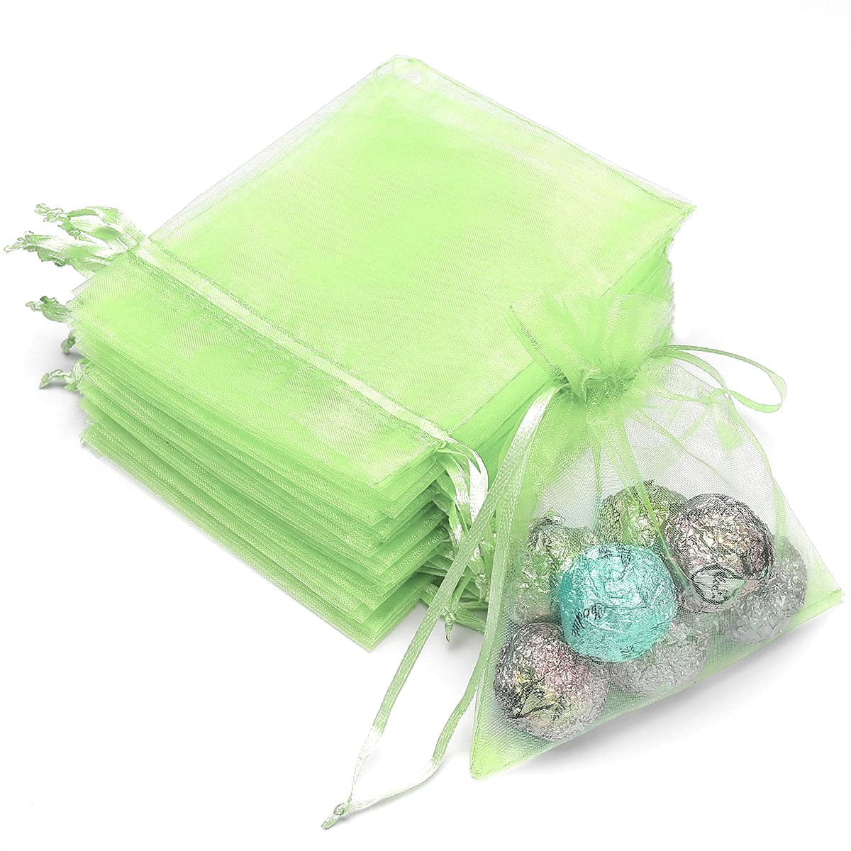 25pcs Organza Bags 9x12cm Wedding Favor Packing Gift Jewelry Candy Pouch White 
