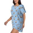 thumbnail image 2 of Naloa Cute French Bulldog Women's Short-Sleeved Pajama Set, Loungewear, Summer pajamas, Breathable Cozy - Large, 2 of 9