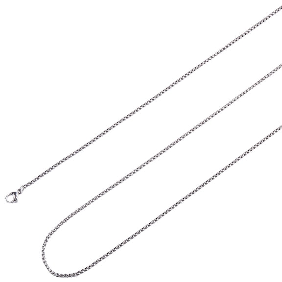 2 Pack 30 Inch/0.75m 2mm Stainless Steel Box Chains Square Chain Necklace for Jewelry Making Crafts Necklaces Supplies Women Adults DIY