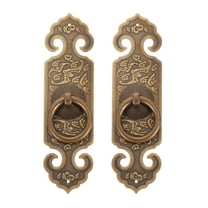 KAKOWELY 2Pcs Light Brown Brass Cabinet Door Pulls Chinese Style Decorative Hardware