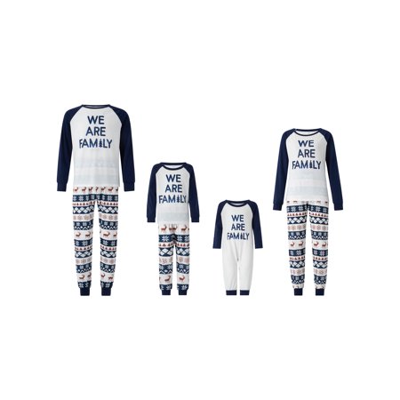 

Parent-child Nightwear Set/ Jumpsuit Long Sleeve Patchwork and Christmas Print Tops and Pants Men/ Women/ Kids/ Babies
