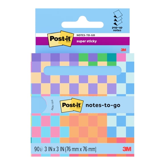 Super Sticky Pop-Up Notes To Go Post-It 3 x 3 in Washed Denim, 90 Hojas