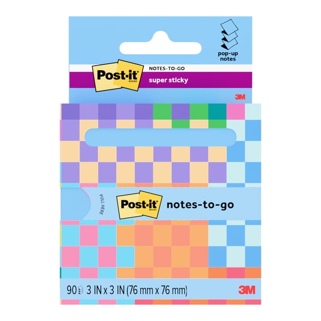 Super Sticky Pop-Up Notes To Go Post-It 3 x 3 in Washed Denim, 90 Hojas