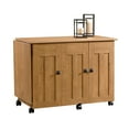 Sauder Sewing and Craft Table, Amber Pine Finish