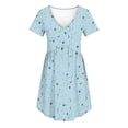 thumbnail image 6 of Livrdious Summer Dresses for Women Casual V Neck Short Sleeve A-Line Midi Dress Boho Beach Floral Print Sundress, 6 of 7