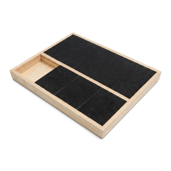 Dog Nail Scratch Board with Treat Box – Solid Wood Nail Filing Board That Trims Nails Naturally Without Clippers, Indoor and Outdoor Training Tool for Dogs (Black)