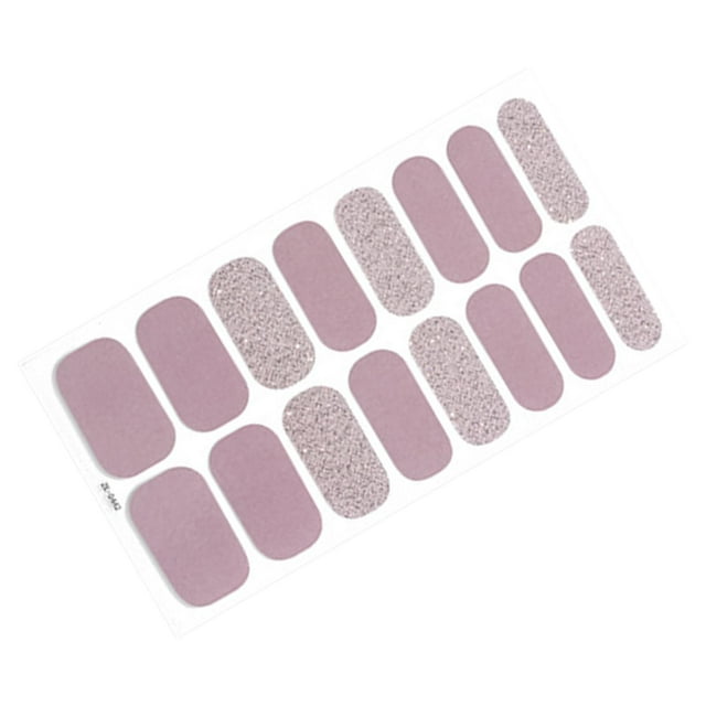 16 Uds. Parches de envolturas de uñas de Gel semicurado, pegatinas de cobertura completa para uñas, parches de uñas, tiras de esmalte de Gel para niña Estilo D