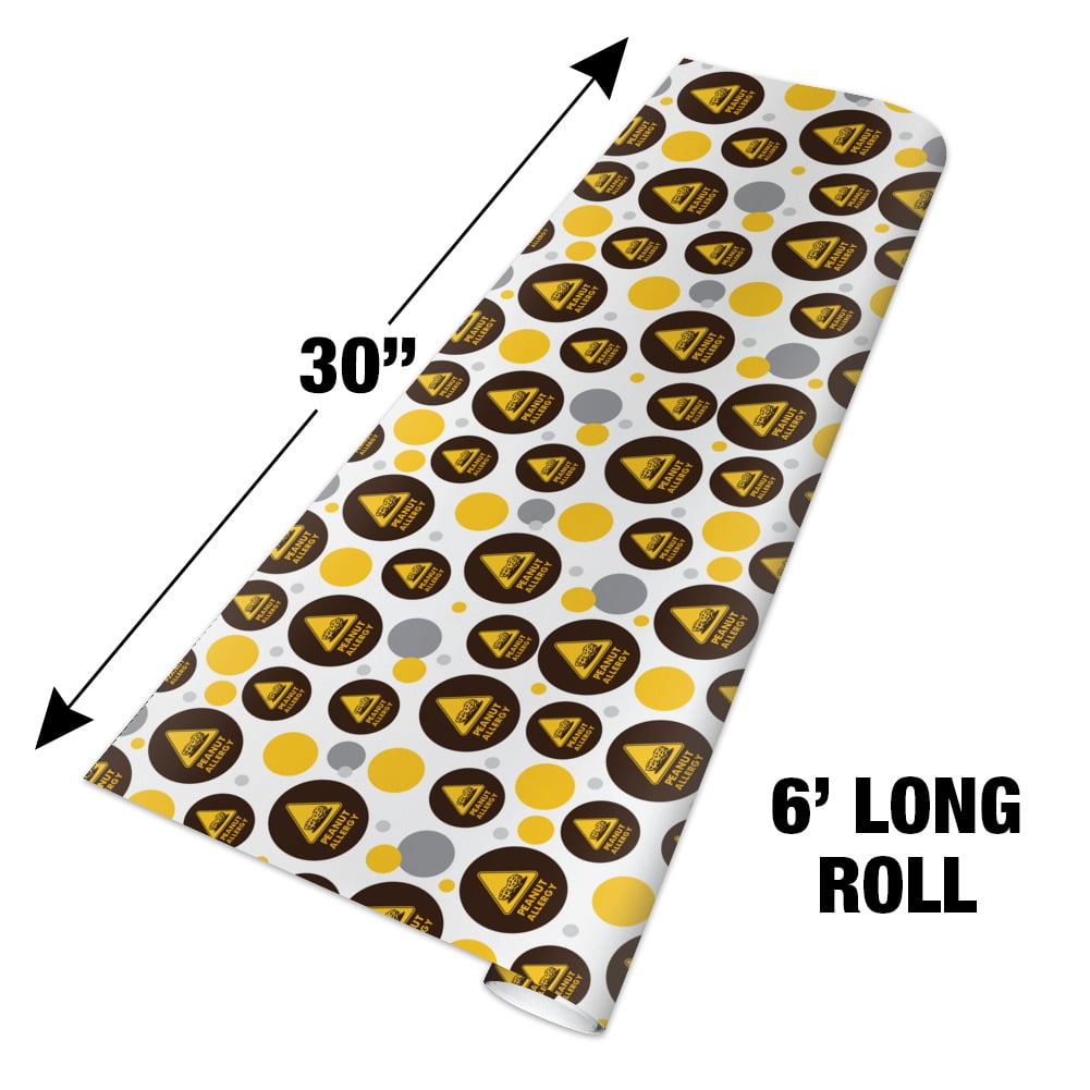 Peanut Allergy Yellow Warning Sign Premium Gift Wrap Wrapping Paper Roll
