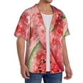 thumbnail image 2 of Balery Refreshing Watermelon Slices Men's Casual Button Down Shirt Short Sleeve Textured Summer Cuban Beach Shirts-XX-Large, 2 of 7