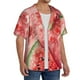 thumbnail image 2 of Balery Refreshing Watermelon Slices Camisa Casual de Manga Corta con Botones para Hombre, Texturizada, Estilo Cubano, para Playa, Verano-3X-Large, 2 of 5