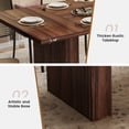thumbnail image 4 of Hawsaiy 78" Rectangular Farmhouse Dining Table for 6–8, Large Kitchen Table with Grooved Wood Base, Thick Waterproof Top for Dining Room, Walnut, 4 of 8