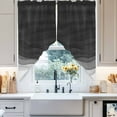 thumbnail image 4 of Black Gradient Swag Curtain Valance for Windows, Watercolor Abstract Black Gradient Water Ripples Window Treatments Short Swag Topper for Kitchen Windows Bathroom Bedroom, 36"x63", 4 of 8