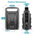 thumbnail image 4 of Neewer BP-2CH Dual Channel V-Mount/V Lock Battery Charger with DC 16.5V Power Supply Output Compatible with Any V-Mount Battery (XLR Cable/Battery Not Included), 4 of 7