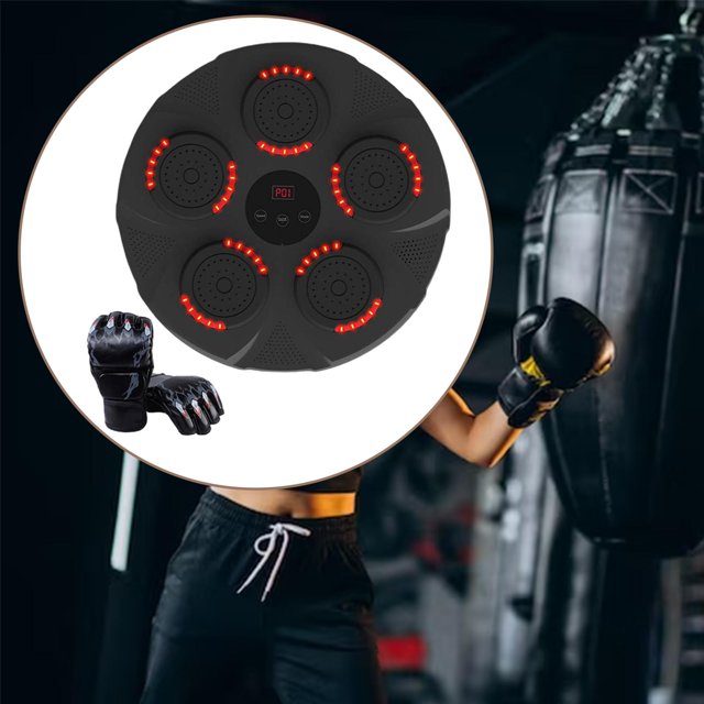 Máquina de Entrenamiento de Boxeo Musical Cola con Almohadillas y Guantes